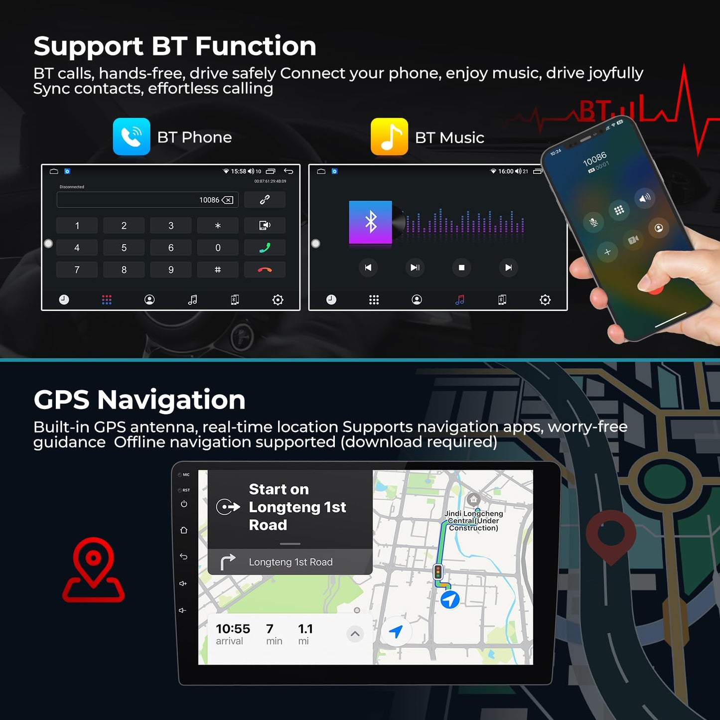 Touchscreen Head Unit for 2013–2018 SUV Models