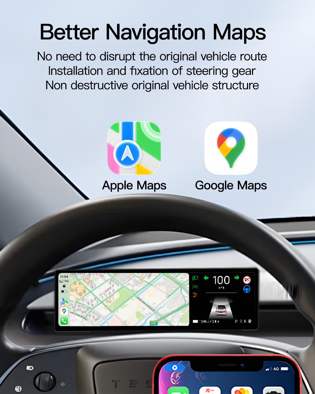 Portable Smart LCD Display for Model 3 & Model Y