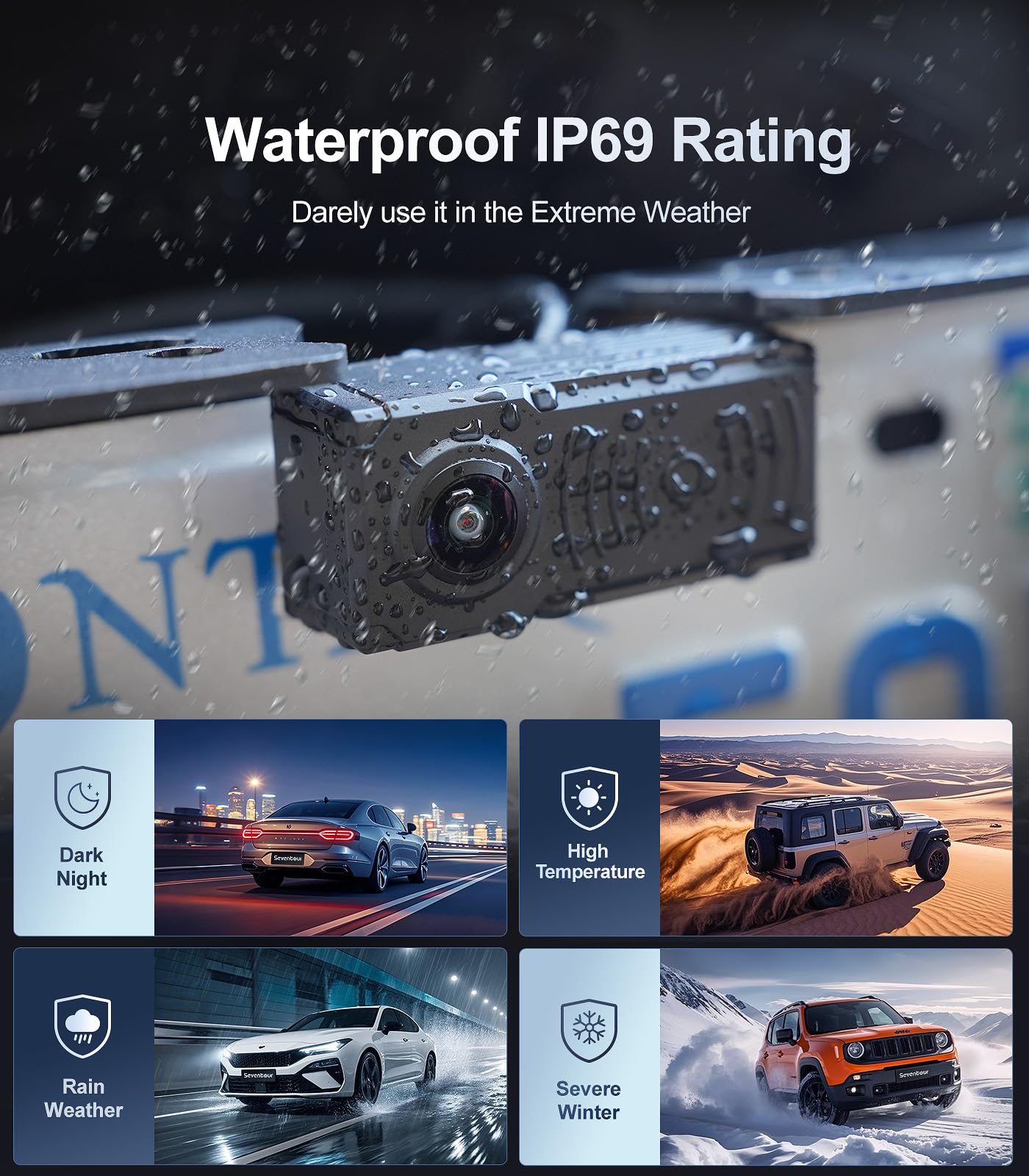 1080P Backup Camera & Parking Sensor System with 7" Monitor