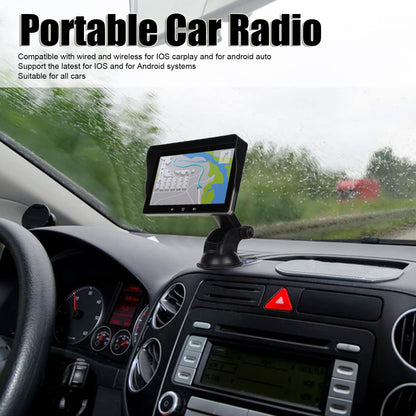 7" Portable Car Stereo with IPS Display and Sun Visor Mount