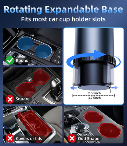 4-Port Retractable USB Car Charger Hub with RGB Light