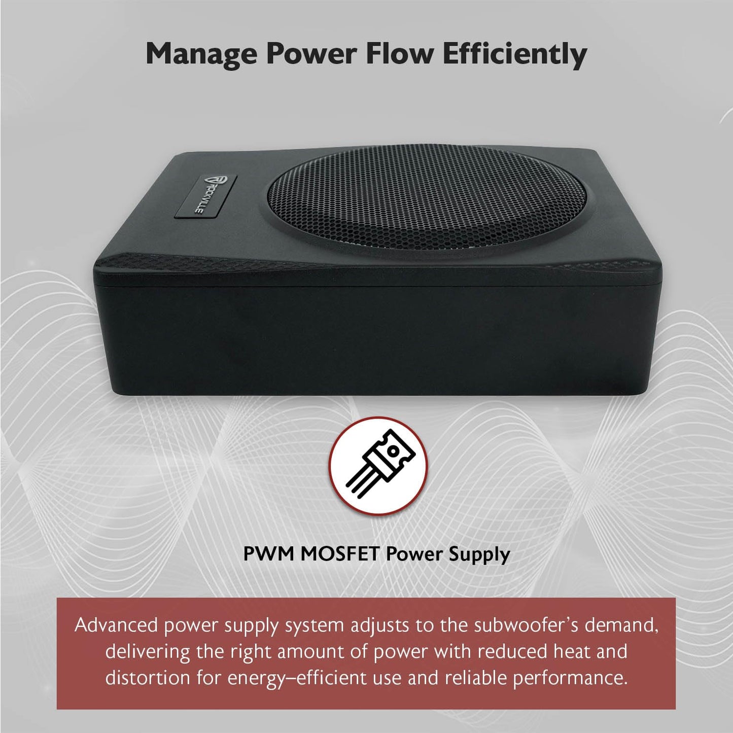 Slim Under-Seat Powered Subwoofer with Built-In Amplifier