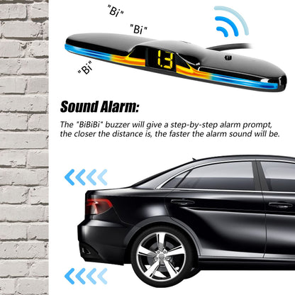Rear Parking Radar System with 4 Sensors & LED Distance Display