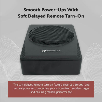 Slim Under-Seat Powered Subwoofer with Built-In Amplifier