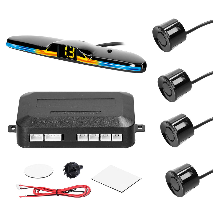 Rear Parking Radar System with 4 Sensors & LED Distance Display