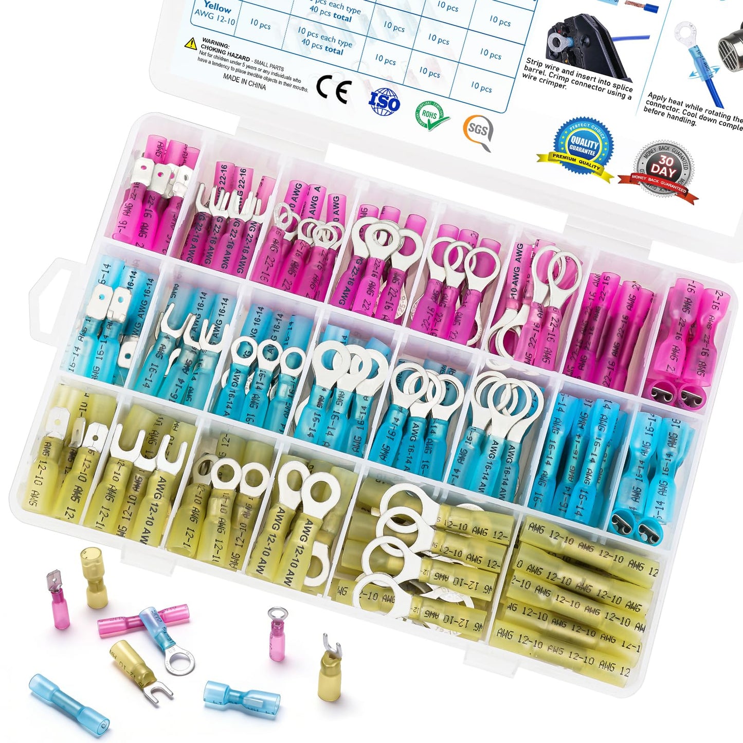 Waterproof Heat Shrink Wire Connector Kit for Automotive & Marine