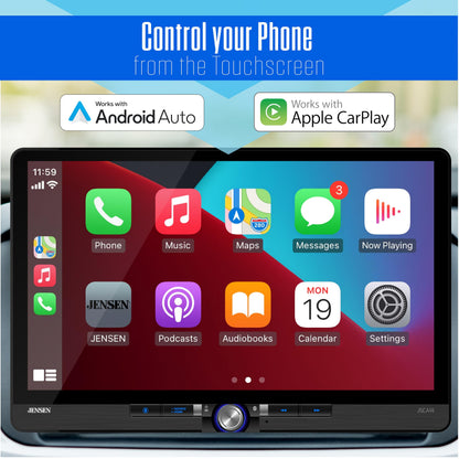 14" Touchscreen Car Stereo with Wireless CarPlay, Android Auto & Backup Camera