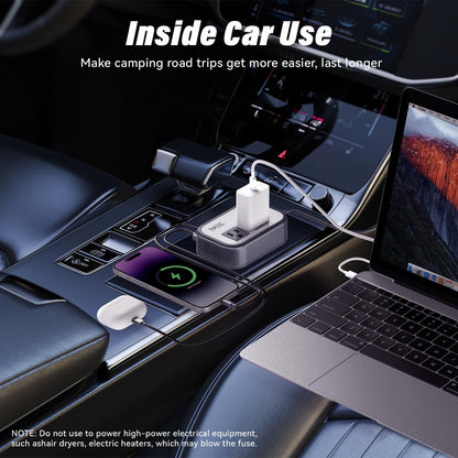 200W Car Power Inverter with 4 USB Ports & 110V AC Outlet