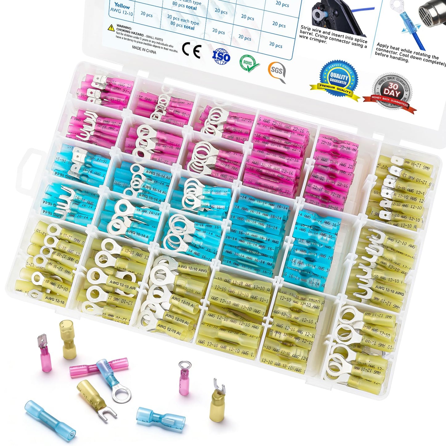 Waterproof Heat Shrink Wire Connector Kit for Automotive & Marine