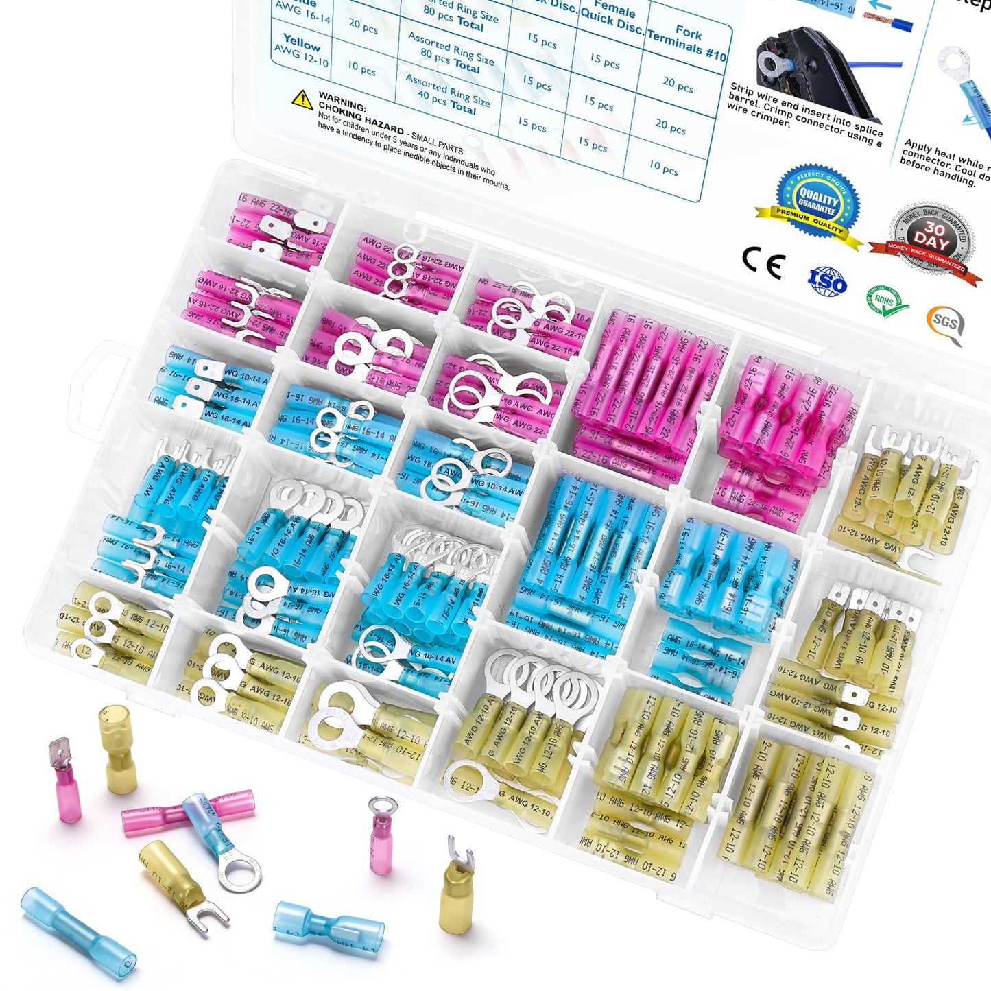 Waterproof Heat Shrink Wire Connector Kit for Automotive & Marine