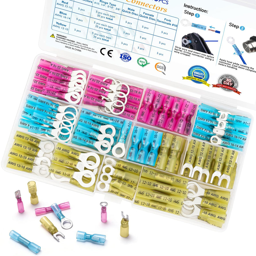 Waterproof Heat Shrink Wire Connector Kit for Automotive & Marine