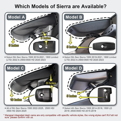 4K Dash Cam for GMC Sierra