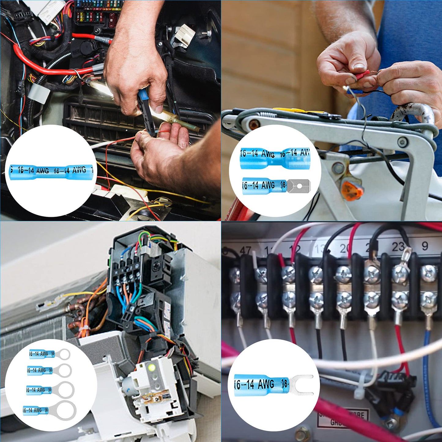 Heat Shrink Wire Connector Kit with Waterproof Crimp Terminals