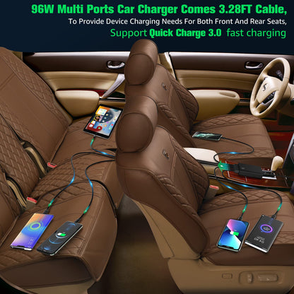 96W 6-Port USB Car Charger with 4 Quick Charge 3.0 Ports